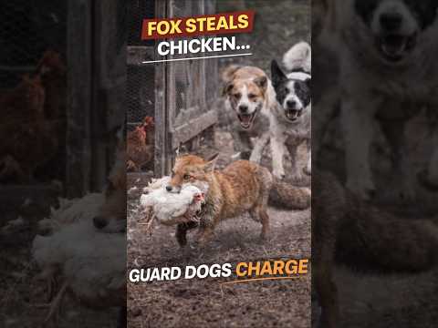 This fox was good at stealing chickens until the guard dogs showed up #wildlife #animallife #shorts