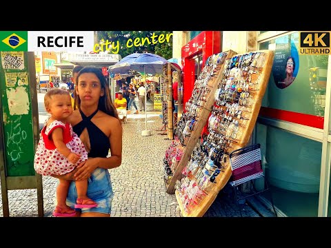 🇧🇷 Wie ist das Stadtzentrum von Recife? [4K] Straßenspaziergang in Recife - Pernambuco, Brasilien
