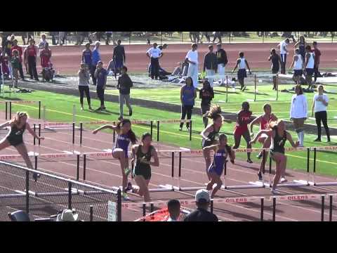 C Ruiz & L Udeh - JVG 100m H at Sunset Finals 5-8-14