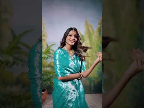 Firozi Timeless Kanjivaram Saree with Exquisite Zari Weaving