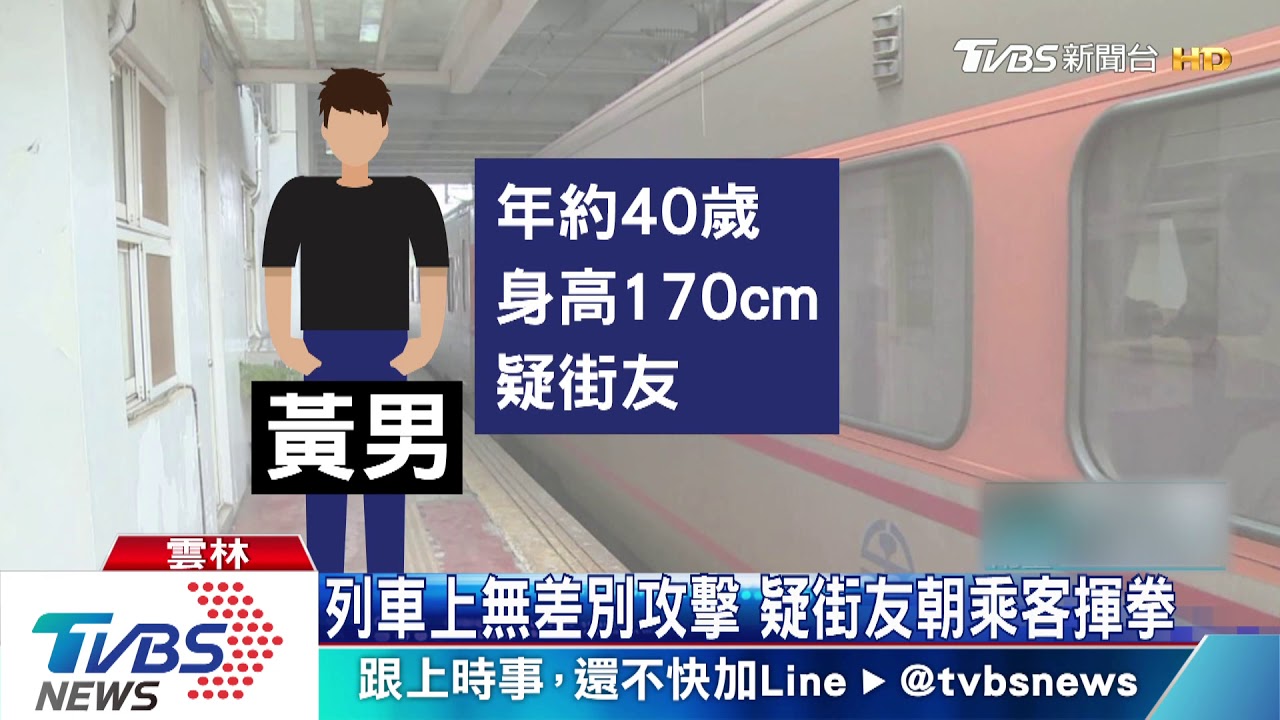 列車上無差別攻擊 疑街友朝乘客揮拳