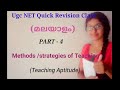 Methods /strategies of Teaching (Teaching Aptitude) - Ugc NET class in malayalam
