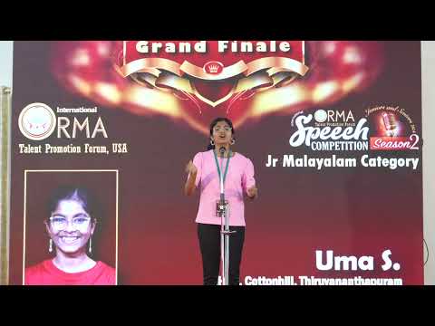 Season 2 Finale Jr Mal 2nd Prize  Speech - Uma S
