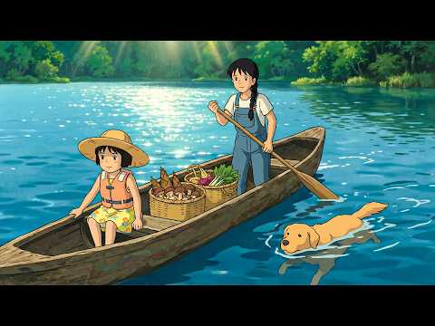 Peaceful Life on a Floating Garden: Bamboo Harvest & Rustic Cooking | Ghibli-Style ASMR
