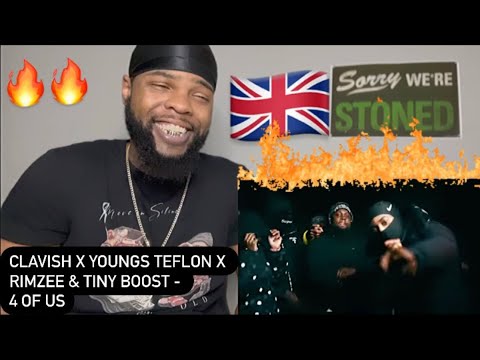 American Reacts🔥🔥🔥 Clavish ft. Youngs Teflon, Rimzee & Tiny Boost - 4 Of Us (Official Video)