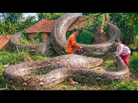 Harvesting GIANT Reticulated Python at Abandoned House | Chainsaw Face-Off Nobody Expected