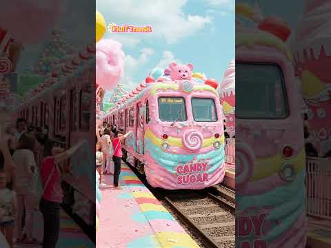 Candy Themed Train 🎀 Would you like to ride? #train #travel #candy  #funny #candyland  #subwaytrain