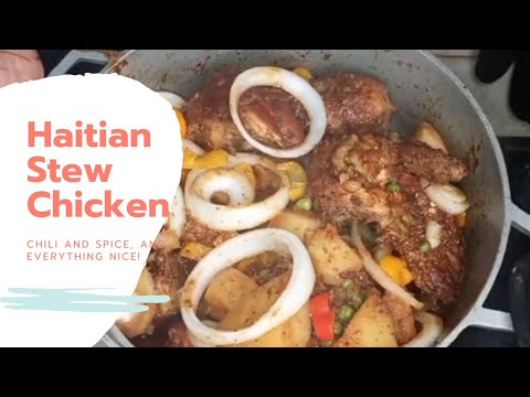 How To Make Haitian Stew Chicken ( Poule Nan Sos)/How To Make Haitian Chicken In Sauce/Haitian food