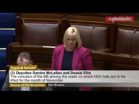 Sandra McLellan and Dessie Ellis on need to lift toll on Fermoy bypass (M8)