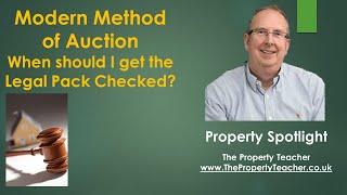 Buying a Buy to Let Through MMA. When Should I Get The Legal Pack Checked?