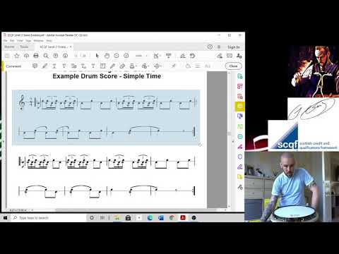 SCQF Level 2 Drumming - Basic 4/4 March TUTORIAL VIDEO
