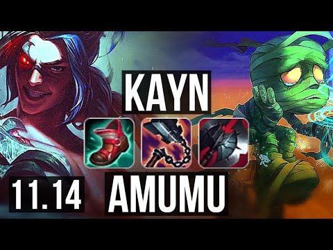 KAYN vs AMUMU (JUNGLE) | Rank 1 Kayn, 7/1/7, Rank 21 | TR Challenger | v11.14