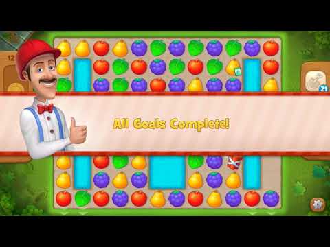 Gardenscapes Level 1287 With No Boosters - Hard Level - Bonus Scene With Austin