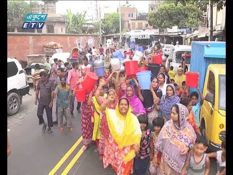 রাজধানীর কমলাপুরে পানির জন্য হাহাকার