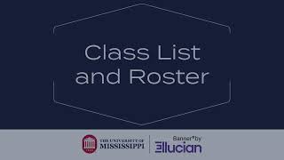 Class List and Roster View