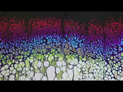 (302) ACRYLIC POURING - SWIPE Technique on LARGE Canvas Using a TINY bit of Silicone