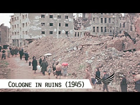 Cologne's massive destruction after Operation Millenium (filmed 1945)
