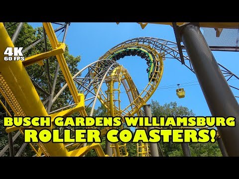 Busch Gardens Williamsburg Roller Coasters! Front Seat Onride POVs 4K