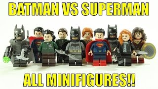 YouTube thumbnail: LEGO 2016 BATMAN VS SUPERMAN ALL MINIFIGURES!!!!