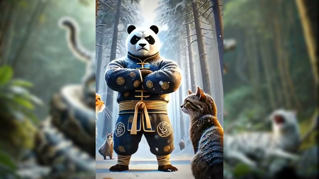 Balas dendam orang tua kucing kepada ular piton #ai #cat #funny