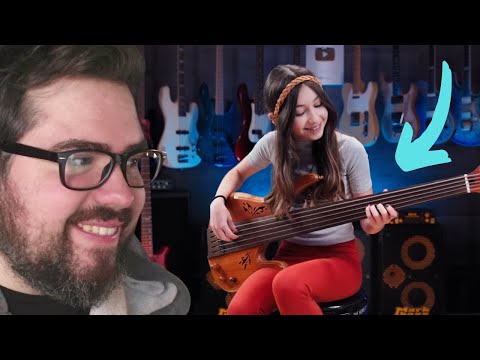 Ellen Alaverdyan on FRETLESS Bass! "Teen Town" | Music Teacher React