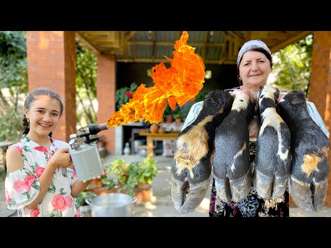 Grandma Cooked KHASH from Beef HOOVES! Traditional Azerbaijani Dish