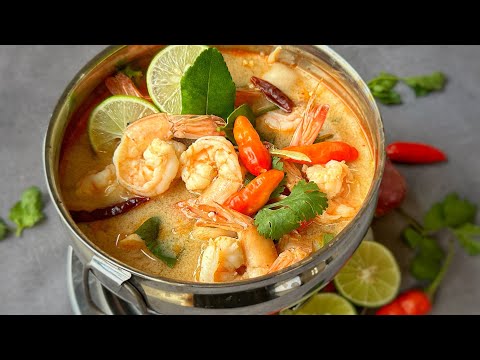 Tom Yum Goong Nam Khon Recipe (Creamy Style) ต้มยำกุ้งน้ำข้น | Thai Girl in the Kitchen