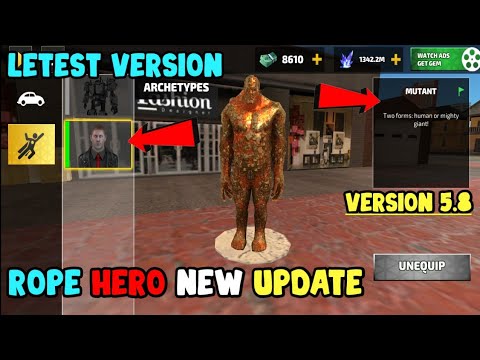ROPE HERO NEW UPDATE 5.8 | New Mutant Man in Rope Hero Vice TOWN | new update version 5.8 | SCARY