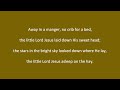 Away in a Manger with lyrics