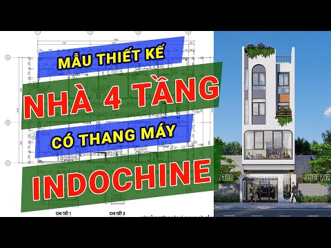 Mẫu Thiết Kế Nhà 5 Tầng Có Thang Máy Phong Cách INDOCHINE Ấn Tượng