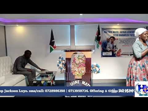 sunday service at FAITH BELIEVERS MINISTRIES BAHARINI. PRESIDING BHP JACKSON LUYO