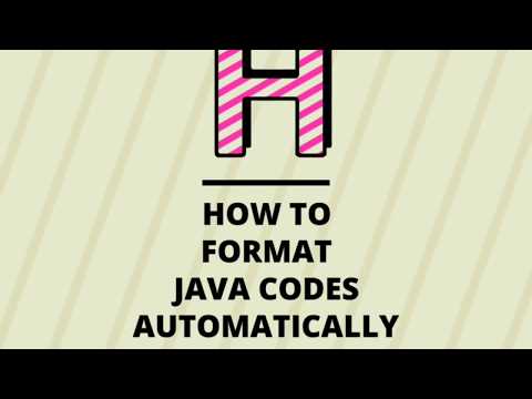 How To Format Java Codes Automatically Only