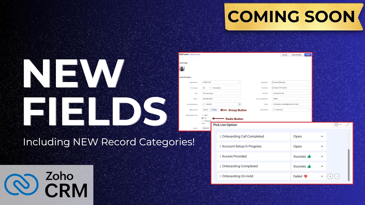 NEW Fields Types for Zoho CRM