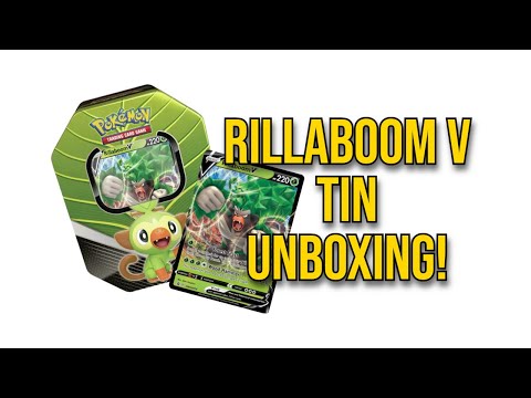 Pokémon Galar Partners Rillaboom V Tin Unboxing!