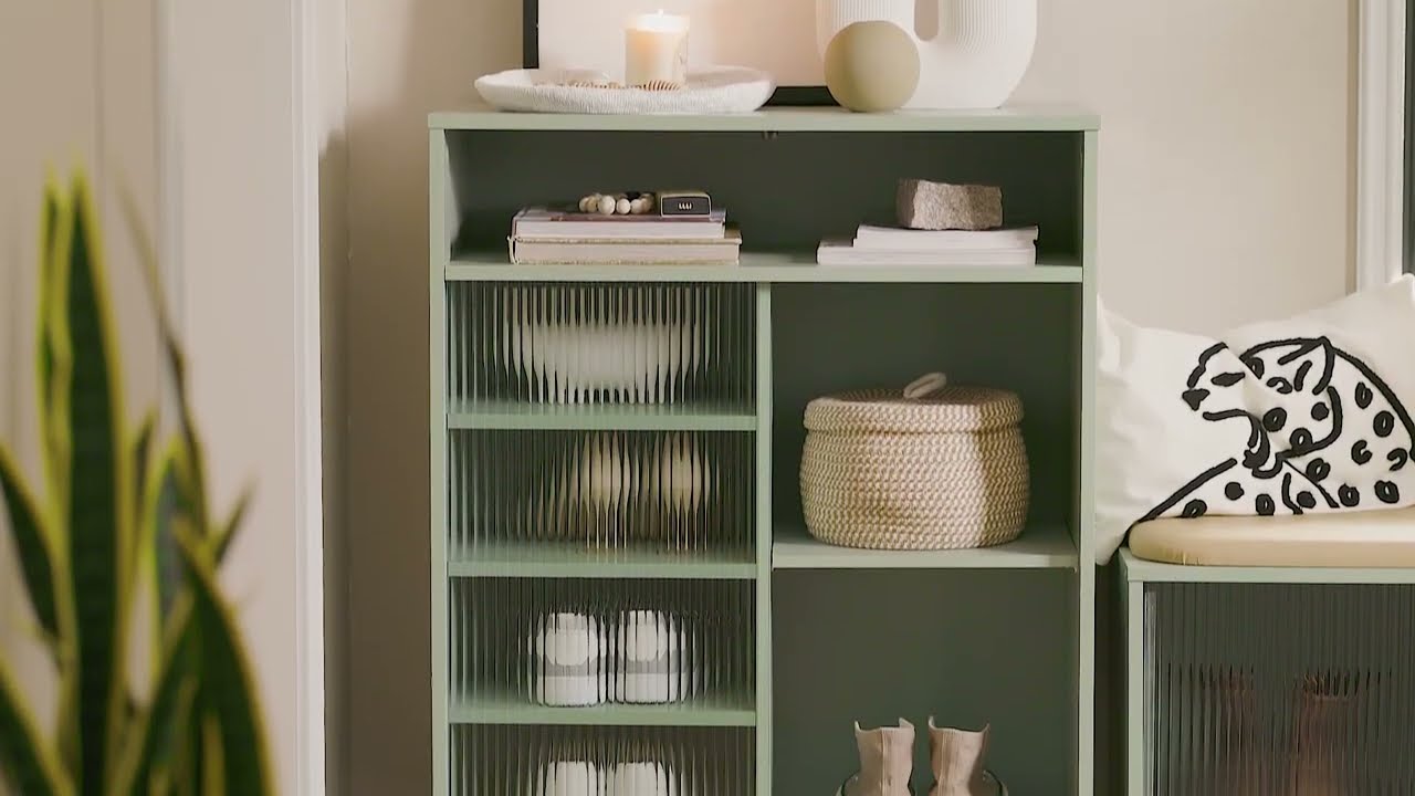 SoBuy | Ławka na Buty | Komoda | Kredens | FSB61-GR