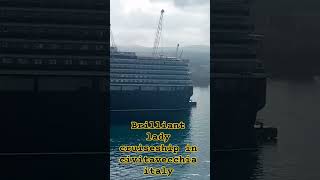 brilliant lady  , queen Victoria and other two cruise ship docking in civitavecchia italy..good view