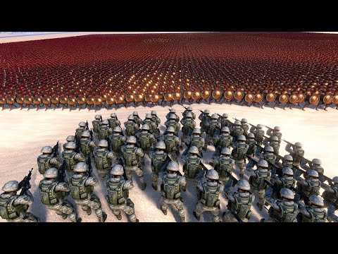 100 Modern Soldiers Vs 30,000 Spartans - Ultimate Epic Battle Simulator