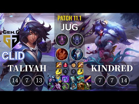 GEN Clid Taliyah vs Kindred Jungle - KR Patch 11.1
