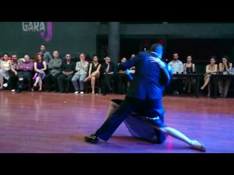  Fernanda Grosso  and  Alejandro Ferreyra  are  dancing  to  "  Patetico  "  by  Osvaldo Pugliese  at  Istanbul Tango Experience  in  2015