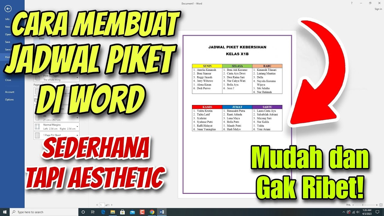 How to Create an Aesthetic and Creative Class Schedule in Word