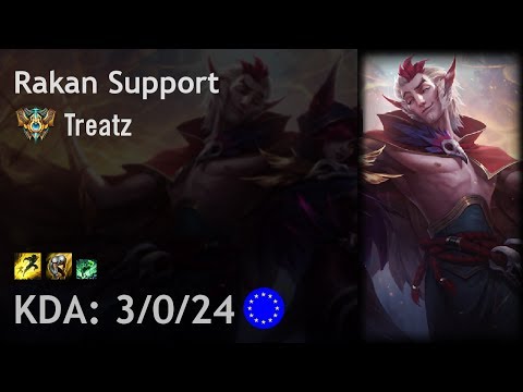 Rakan Support vs Blitzcrank - Treatz - EUW Challenger Patch 7.13