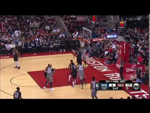 NBA, playoff 2018, Rockets vs. Timberwolves, Round 1, Game 1, Move 7, Andrew Wiggins, 2 pointer