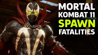 Mortal Kombat 11 - Spawn Fatalities, Brutalities, Fatal Blows, And Combos Gameplay