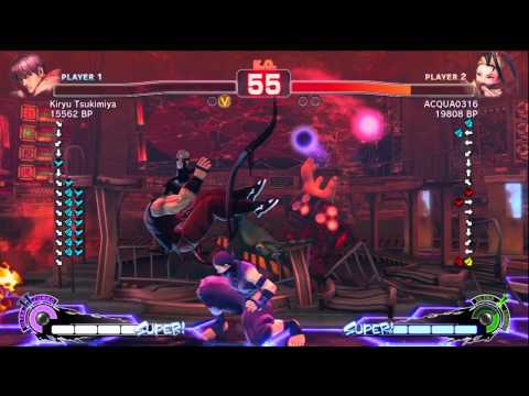 Aqua [Ibuki] vs Kiryu Tsukimiya [Guy] SSF4 Japanese Online Ranked Matches - TRUE-HD