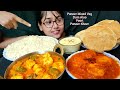 Eating Poori Paneer Mixed Veg Dum Aloo Paneer Kheer Big Bites Eating Veg Thali Messy Eating