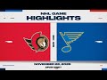 NHL Highlights | Senators vs. Blues - November 28, 2025