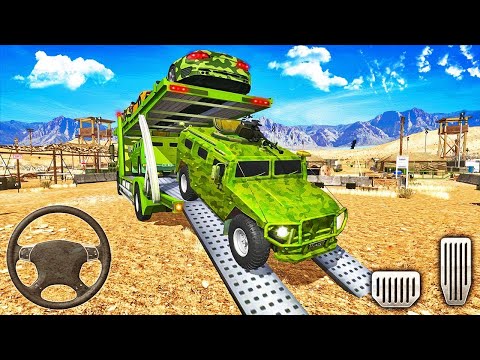 Transporting Army Vehicles in Trailer Truck - Car Transporter 2019 - Android Gameplay