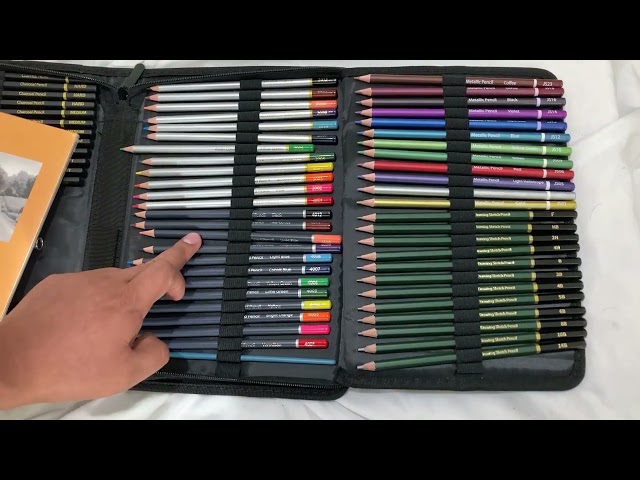 Vídeo relacionado con hicoosee Kit de dibujo de 43 piezas, suministros de arte profesionales con cuaderno de bocetos, lápices de carbón, borrador, extensor, lápices de dibujo, suministros de arte, regalo para artistas