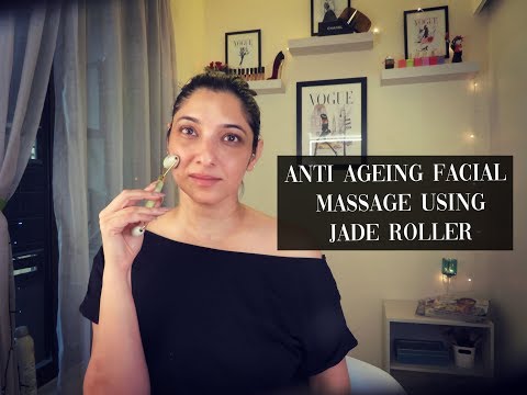 Lymphatic drainage massage for the face using a Jade Roller| Anti Ageing