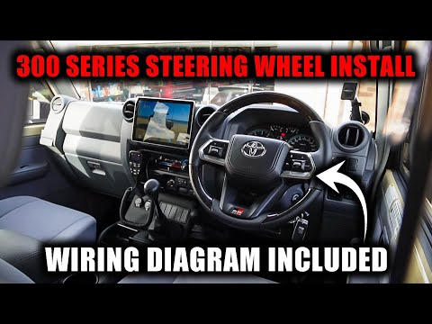 LC300 steering wheel upgrade in 70 series with complete wiring guide